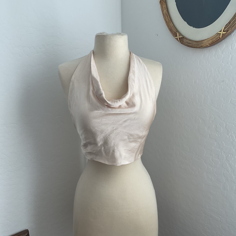 Zara Cream Satin Top